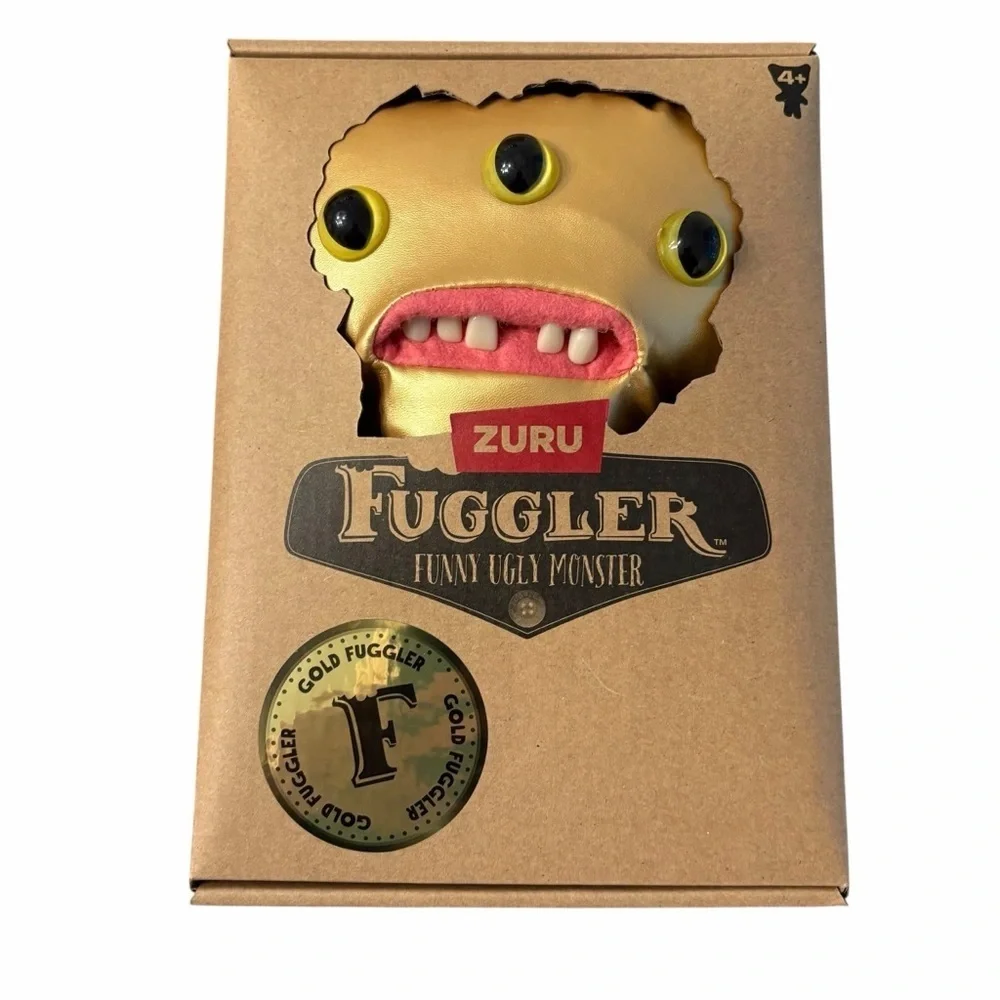 ✨ ZURU Fuggler Reeko — Gold 3-Eyed Funny Ugly Monster | 9” Plush 
